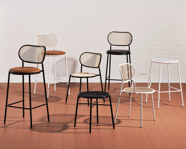 Piper Bar Counter Chair Upholstered | Fabric or Leather Seat | Designed by GibsonKarlo | DesignByThem | Piper Bar Chair