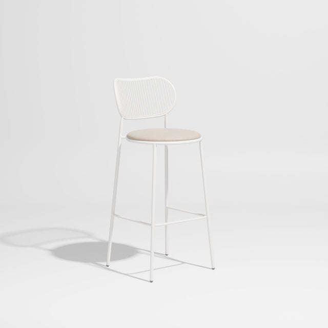 Piper Bar Chair Upholstered | Gibson Karlo | DesignByThem ** White White / Maharam Merit - 030 (Indoor Only)