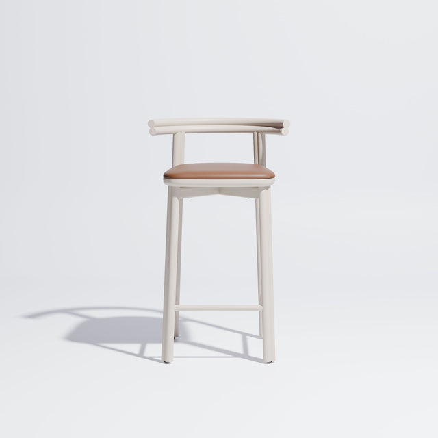 Twill Metal Counter Chair Upholstered | Gibson Karlo | DesignByThem ** Soft White / Knoll Prairie - 027 (Outdoor Suitable)