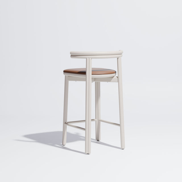 Twill Metal Counter Chair Upholstered | Gibson Karlo | DesignByThem ** Soft White / Knoll Prairie - 027 (Outdoor Suitable)