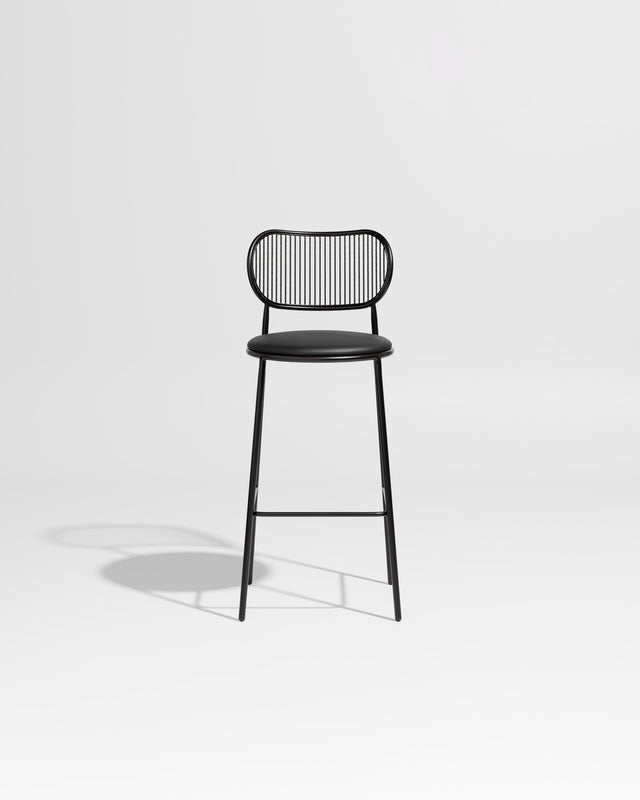 Piper Bar Chair Upholstered | Gibson Karlo | DesignByThem ** Black Black / Knoll Prairie - 018 (Outdoor Suitable)