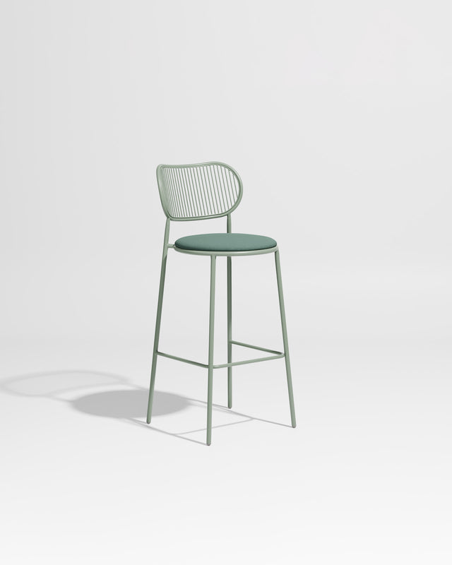 Piper Bar Chair Upholstered | Gibson Karlo | DesignByThem ** Pale Eucalypt  / Maharam Merit - 017 (Indoor Only)