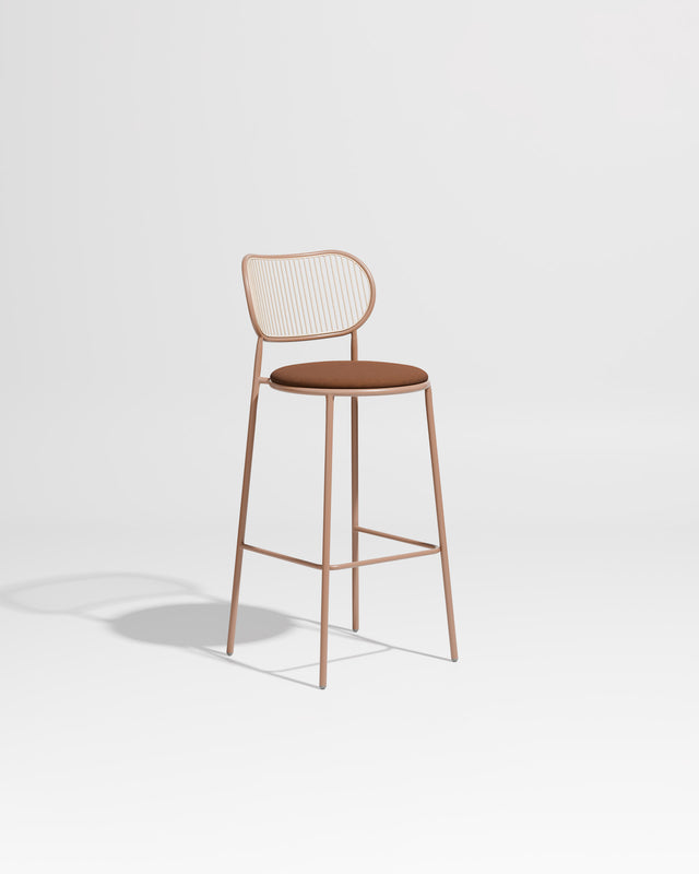 Piper Bar Chair Upholstered | Gibson Karlo | DesignByThem ** Nutmeg Beige / Maharam Merit - 033 (Indoor Only)