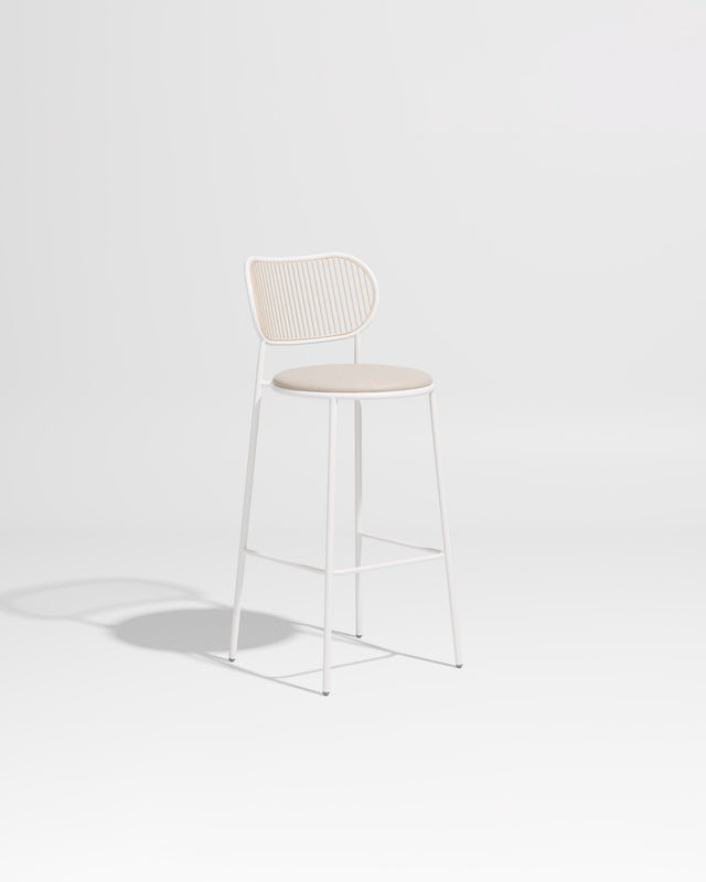 Piper Bar Chair Upholstered | Gibson Karlo | DesignByThem ** White Beige / Maharam Merit - 030 (Indoor Only)