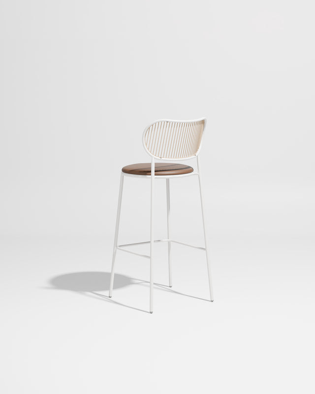 Piper Bar Chair Upholstered | Gibson Karlo | DesignByThem ** White Beige / Knoll Prairie - 027 (Outdoor Suitable)