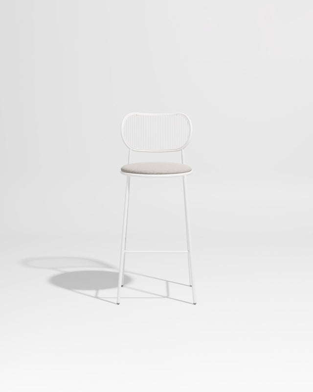 Piper Bar Chair Upholstered | Gibson Karlo | DesignByThem ** White White / Maharam Merit - 023 (Indoor Only)
