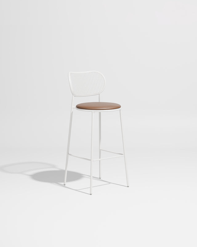 Piper Bar Chair Upholstered | Gibson Karlo | DesignByThem ** White / Knoll Prairie - 027 (Outdoor Suitable)
