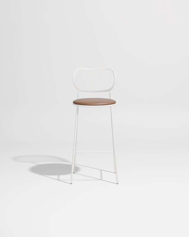 Piper Bar Chair Upholstered | Gibson Karlo | DesignByThem ** White / Knoll Prairie - 027 (Outdoor Suitable)
