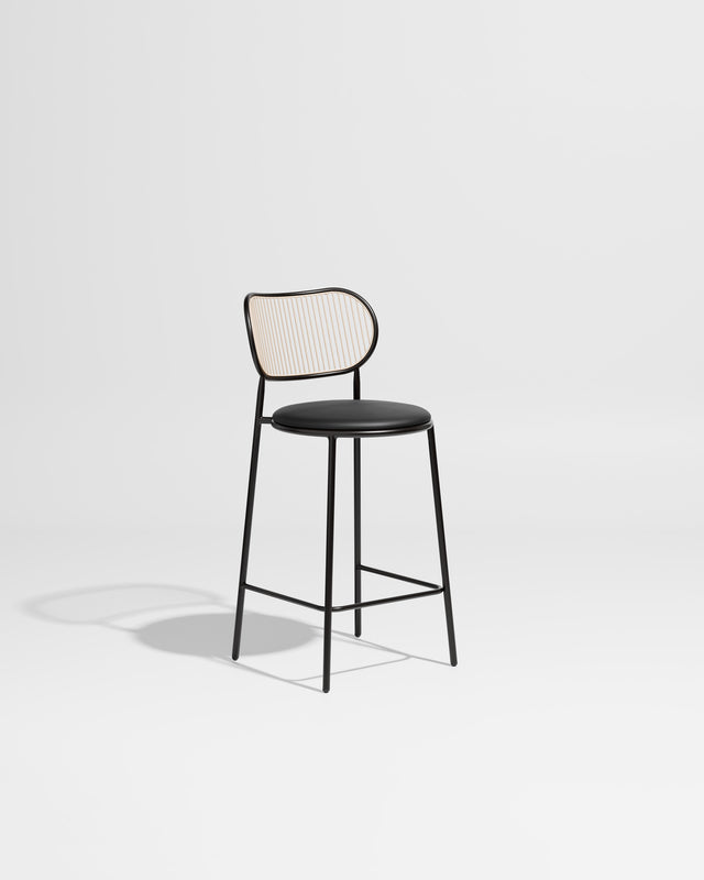 Piper Counter Chair | Gibson Karlo | Stainless Steel | DesignByThem ** Black-Beige / Knoll Prairie - 018 (Outdoor Suitable)