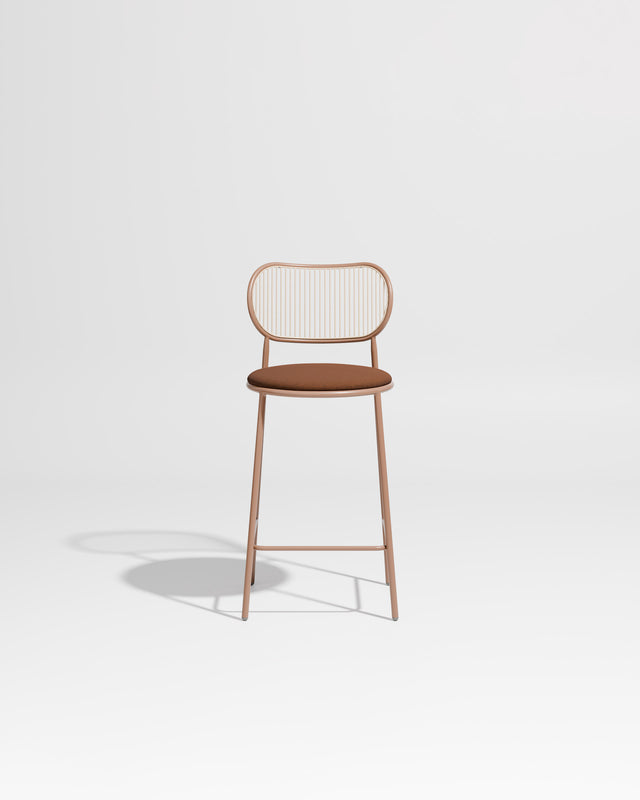 Piper Counter Chair | Gibson Karlo | Stainless Steel | DesignByThem ** Nutmeg-Beige / Maharam Merit - 033 (Indoor Only)