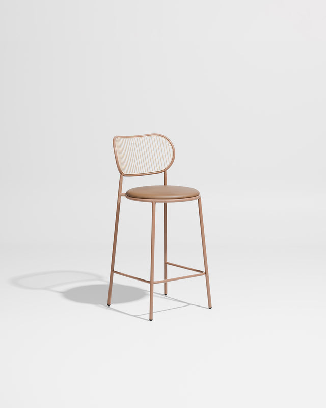 Piper Counter Chair | Gibson Karlo | Stainless Steel | DesignByThem ** Nutmeg-Beige / Knoll Prairie - 027 (Outdoor Suitable)