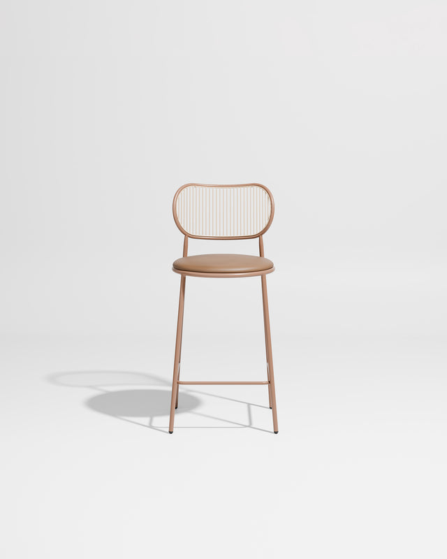 Piper Counter Chair | Gibson Karlo | Stainless Steel | DesignByThem ** Nutmeg-Beige / Knoll Prairie - 027 (Outdoor Suitable)