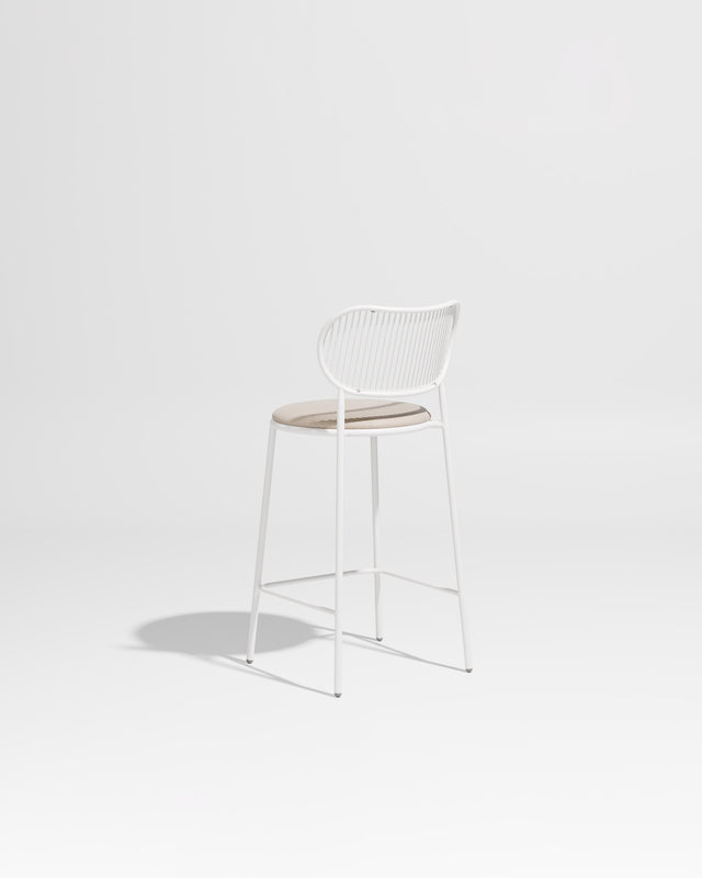 Piper Counter Chair | Gibson Karlo | Stainless Steel | DesignByThem ** White-White / Maharam Merit - 030 (Indoor Only)