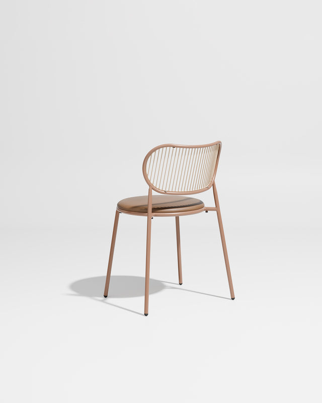 Piper Chair | Gibson Karlo | Dining Stainless Steel | DesignByThem ** Nutmeg-Beige / Knoll Prairie - 027 (Outdoor Suitable)