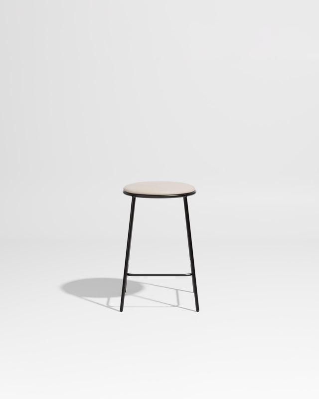 Piper Counter Stool | Gibson Karlo | Stainless Steel | Design By Them ** Black / Maharam Merit - 030 (Indoor Only)
