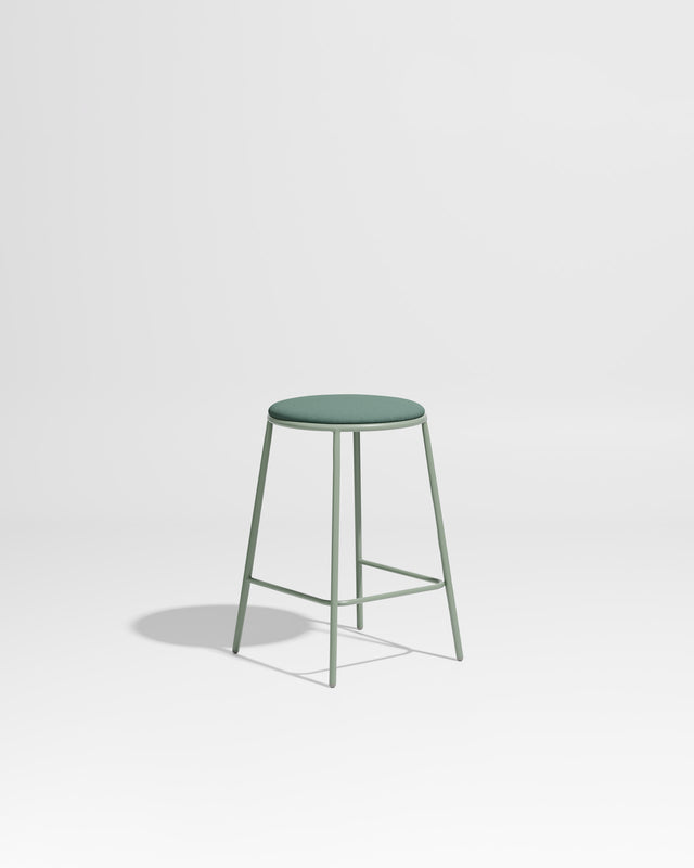 Piper Counter Stool | Gibson Karlo | Stainless Steel | Design By Them ** Pale Eucalypt / Maharam Merit - 017 (Indoor Only)