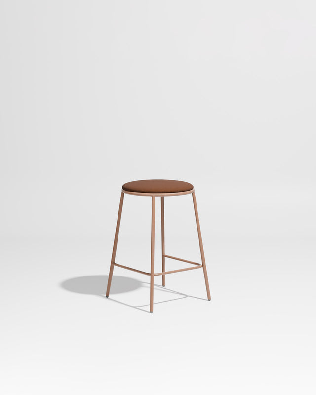 Piper Counter Stool | Gibson Karlo | Stainless Steel | Design By Them ** Nutmeg / Maharam Merit - 033 (Indoor Only)