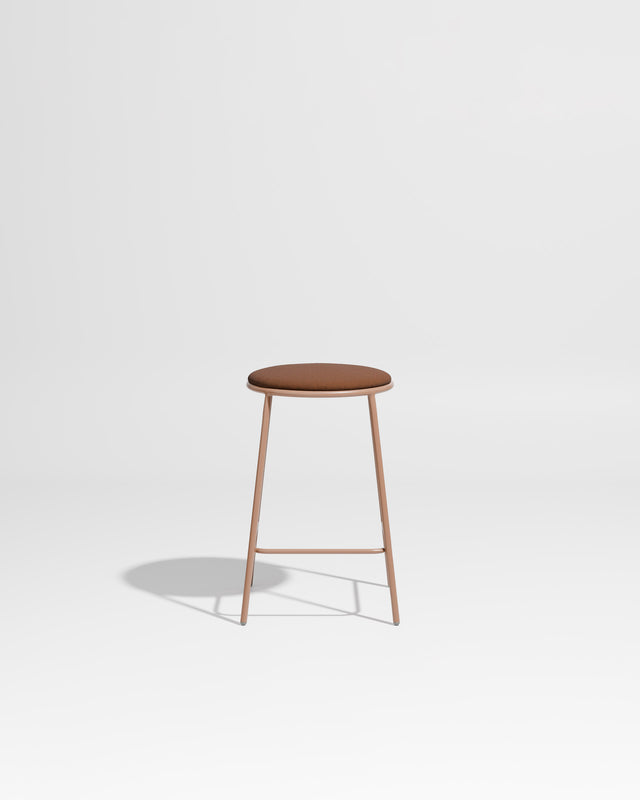 Piper Counter Stool | Gibson Karlo | Stainless Steel | Design By Them ** Nutmeg / Maharam Merit - 033 (Indoor Only)