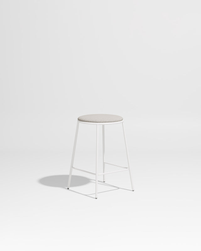 Piper Counter Stool | Gibson Karlo | Stainless Steel | Design By Them ** White / Maharam Merit - 023 (Indoor Only)