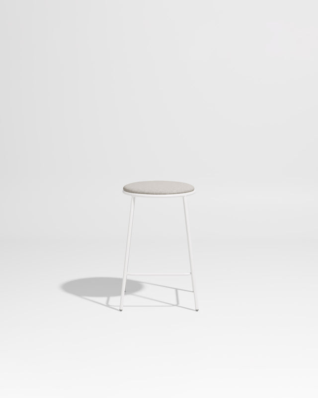 Piper Counter Stool | Gibson Karlo | Stainless Steel | Design By Them ** White / Maharam Merit - 023 (Indoor Only)