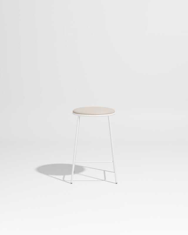 Piper Counter Stool | Gibson Karlo | Stainless Steel | Design By Them ** White / Maharam Merit - 030 (Indoor Only)