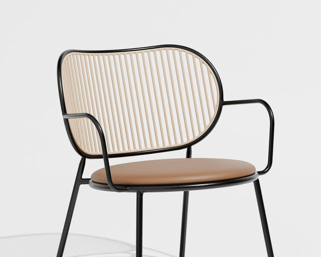 Piper Lounge Chair | GibsonKarlo | Design By Them ** Black Frame / Beige Inserts / Knoll Prairie 027