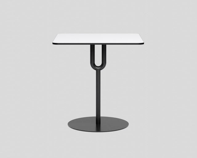 Piper Pedestal Table - Square | Black Base | White Top | Dining and Meeting Tables | Designed by Gibson Karlo | Design By Them