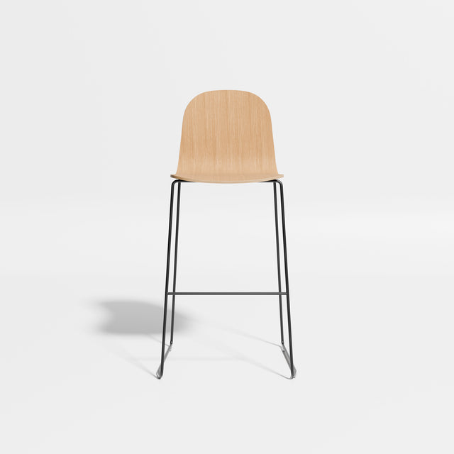 Potato Bar Chair - Sled Base | Bar Stools | Designed by Gibson Karlo | Design By Them ** Black Base/Oak