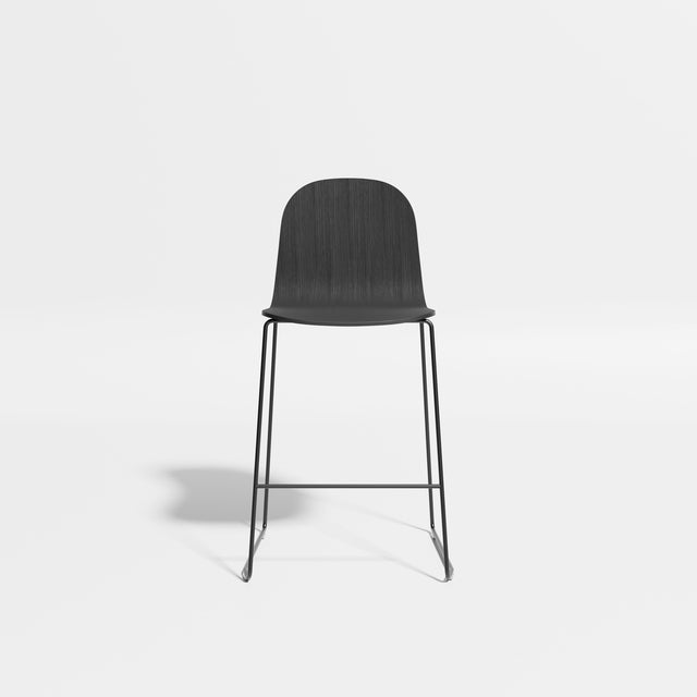 Potato Counter Chair - Black Oak - Sled Base
