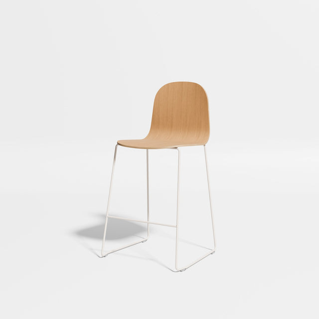 Potato Counter Chair | Oak Timber | Sled Base | Bar Chairs and Stools | Designed in Australia | Gibson Karlo | Design By Them ** Bone Base