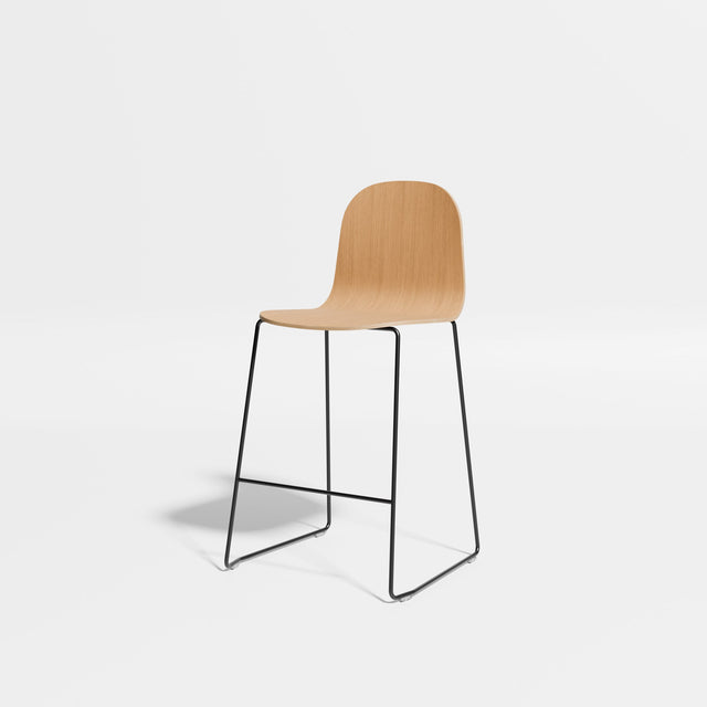 Potato Counter Chair - Oak - Sled Base | Bar Stools | Designed by Gibson Karlo | Design By Them ** Black Base