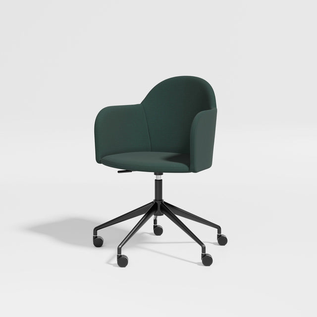 Potato Armchair with Gaslift and Castors | Swivel Dining Office Chair | Gibson Karlo | DesignByThem ** Black Base/Kvadrat Autumn 0971