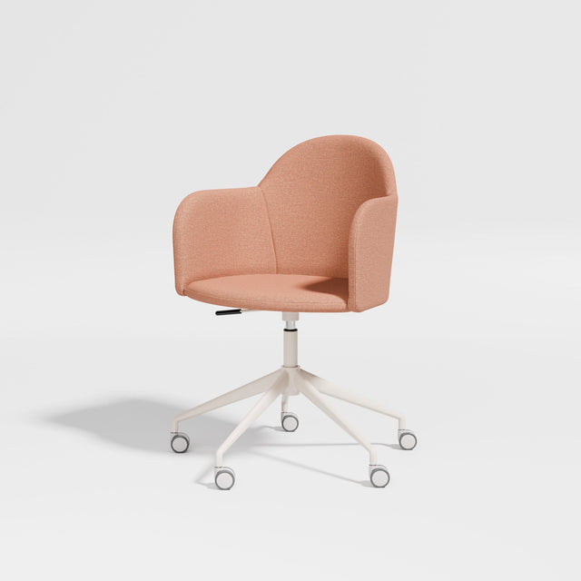 Potato Armchair with Gaslift and Castors | Swivel Dining Office Chair | Gibson Karlo | DesignByThem ** Bone Base/Kvadrat Autumn 0551