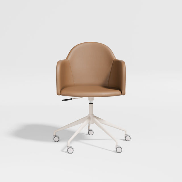 Potato Armchair with Gaslift and Castors | Swivel Dining Office Chair | Gibson Karlo | DesignByThem ** Bone Base/Knoll Prairie 027