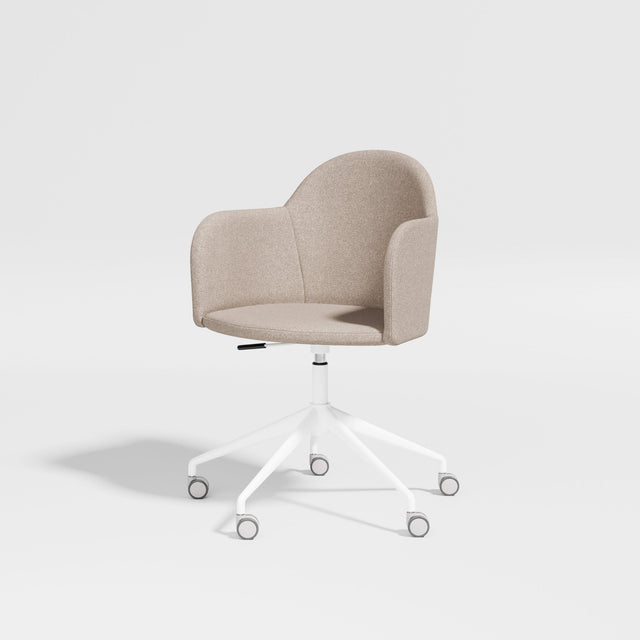 Potato Armchair with Gaslift and Castors | Swivel Dining Office Chair | Gibson Karlo | DesignByThem ** White Base/Kvadrat Autumn 0331