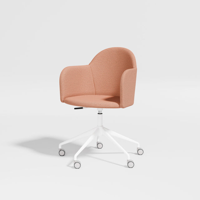 Potato Armchair with Gaslift and Castors | Swivel Dining Office Chair | Gibson Karlo | DesignByThem ** White Base/Kvadrat Autumn 0551