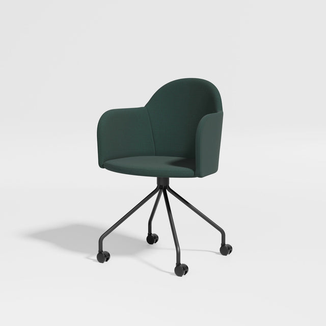 Potato Armchair Swivel With Castors | Dining Office Chair | Gibson Karlo | DesignByThem ** Black Base/Kvadrat Autumn 0971