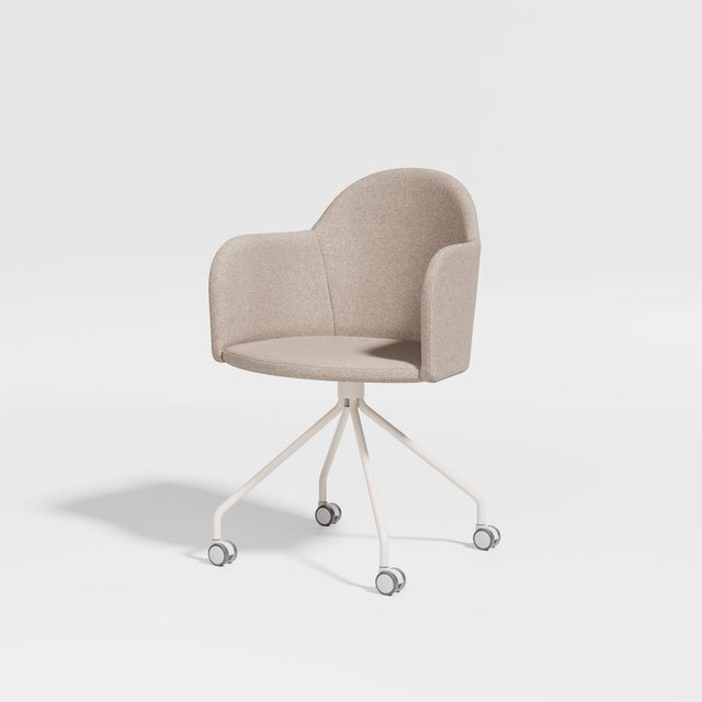 Potato Armchair Swivel With Castors | Dining Office Chair | Gibson Karlo | DesignByThem ** Bone Base/Kvadrat Autumn 0331