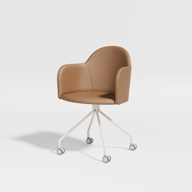 Potato Armchair Swivel With Castors | Dining Office Chair | Gibson Karlo | DesignByThem ** Bone Base/Knoll Prairie 027