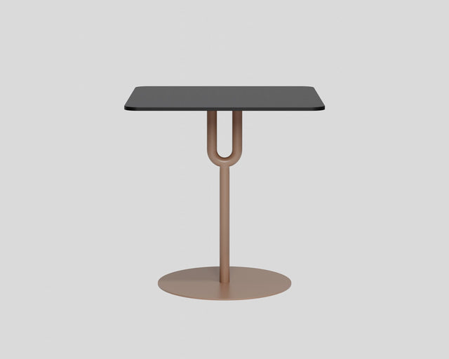 Piper Pedestal Table - Square | Nutmeg Base | Black Top | Dining and Meeting Tables | Designed by Gibson Karlo | Design By Them
