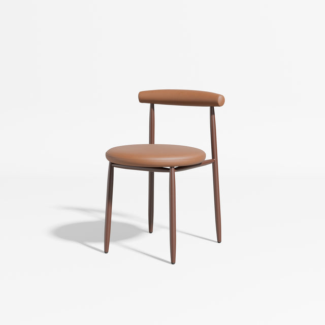 Swage Chair Upholstered | Angus Easthope | DesignByThem ** Coffee / Imperia Leather Camel (Indoor Only)