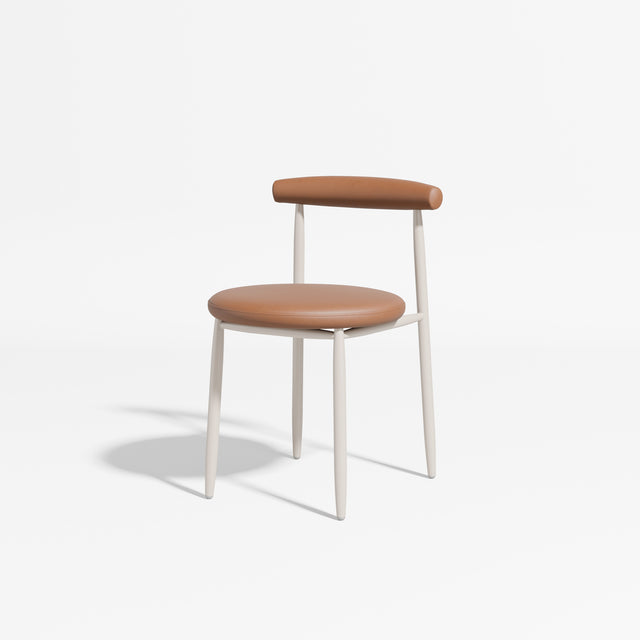 Swage Chair Upholstered | Angus Easthope | DesignByThem ** Bone / Imperia Leather Camel (Indoor Only)