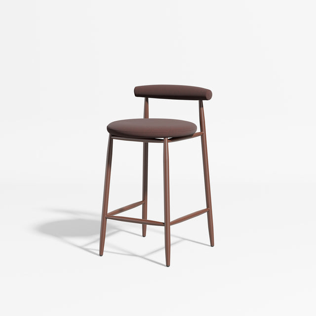 Swage Counter Chair Upholstered | Angus Easthope | DesignByThem ** Coffee / Kvadrat TelaMia 361 (Indoor Only)