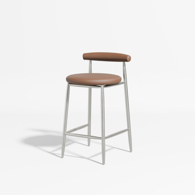 Swage Counter Chair Upholstered | Angus Easthope | DesignByThem ** Stainless Steel / Knoll Prairie 027 (Indoor Only)