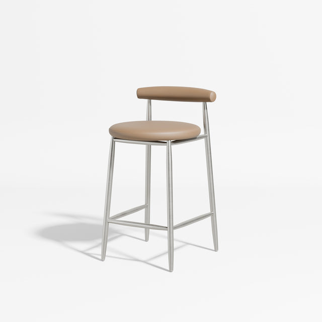 Swage Counter Chair Upholstered | Angus Easthope | DesignByThem ** Stainless Steel / Knoll Prairie 025 (Indoor Only)
