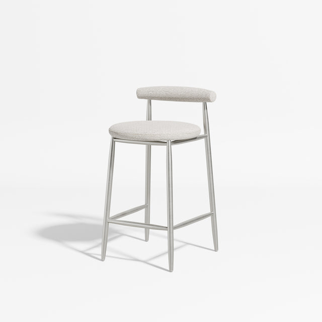Swage Counter Chair Upholstered | Angus Easthope | DesignByThem ** Stainless Steel / Kvadrat Sahco Safire 007 (Indoor Only)