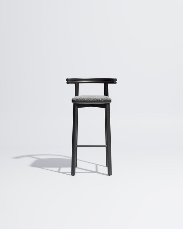 Twill Metal Bar Chair Upholstered | Gibson Karlo | DesignByThem ** Black / Kvadrat Zero - 004 (Indoor Only)