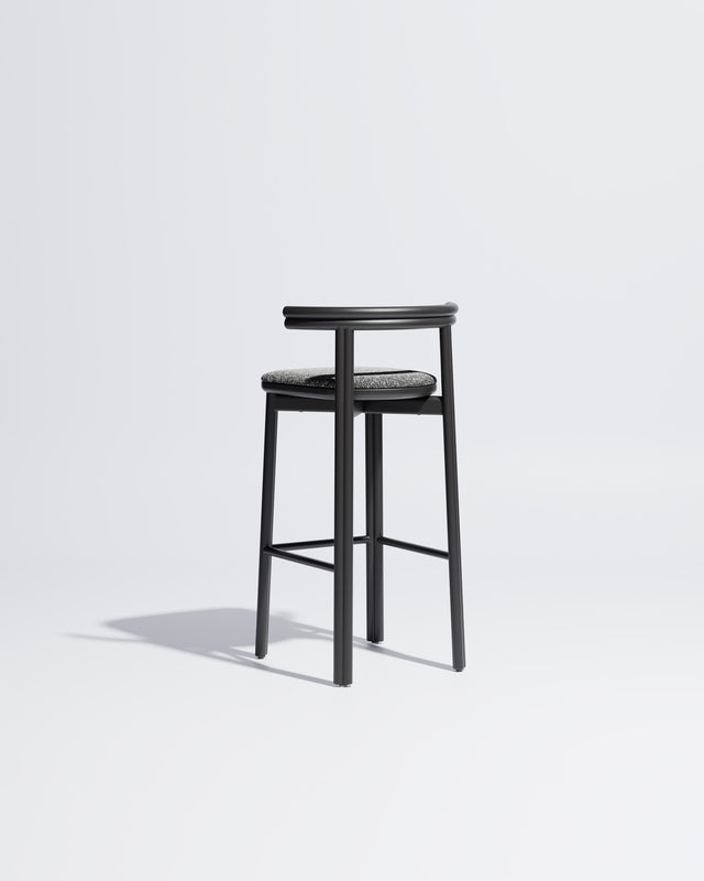 Twill Metal Bar Chair Upholstered | Gibson Karlo | DesignByThem ** Black / Kvadrat Zero - 004 (Indoor Only)