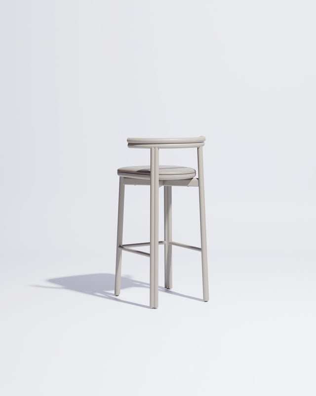 Twill Metal Bar Chair Upholstered | Gibson Karlo | DesignByThem ** Silk Grey / Knoll Prairie - 056 (Outdoor Suitable)