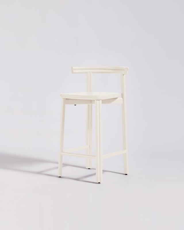 Twill Metal Bar Chair | Soft White Metal Counter Stool | GibsonKarlo | DesignByThem